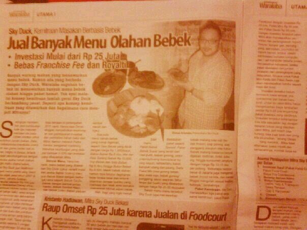 founder of SKYDUCK, various culinary of duck
its my bussiness, Are you interesting..?
call 081 766 766 69