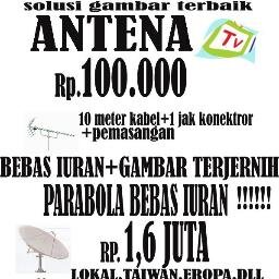 kami menyediakan antena tv parabola dan cctv berikut pemasangan