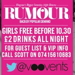 For VIP & Guest list please call Scott on 07415610683