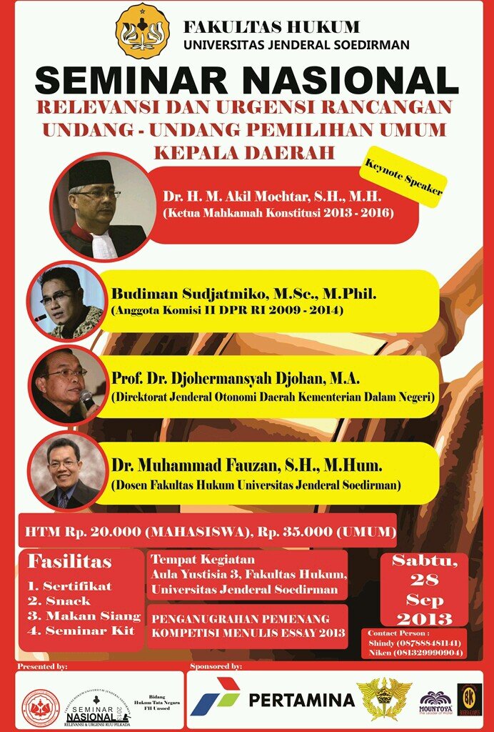 SemNas_FHUnsoed's profile picture. Seminar Nasional Fakultas Hukum Unsoed. 28 Sept 2013