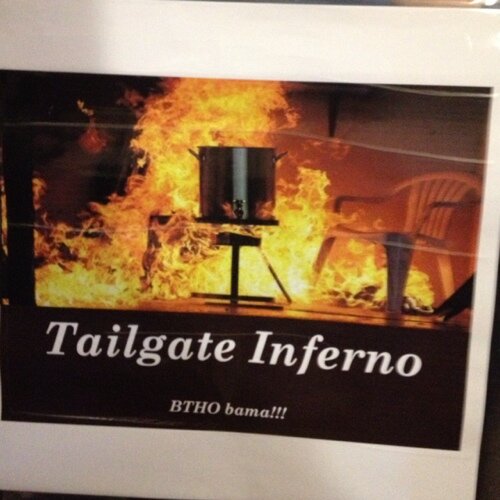 Rule #1 of The Tailgate Inferno: You don't talk about The Tailgate Inferno.

You can find us in Spence Park. Probably deep frying something delicious. Gig 'Em.