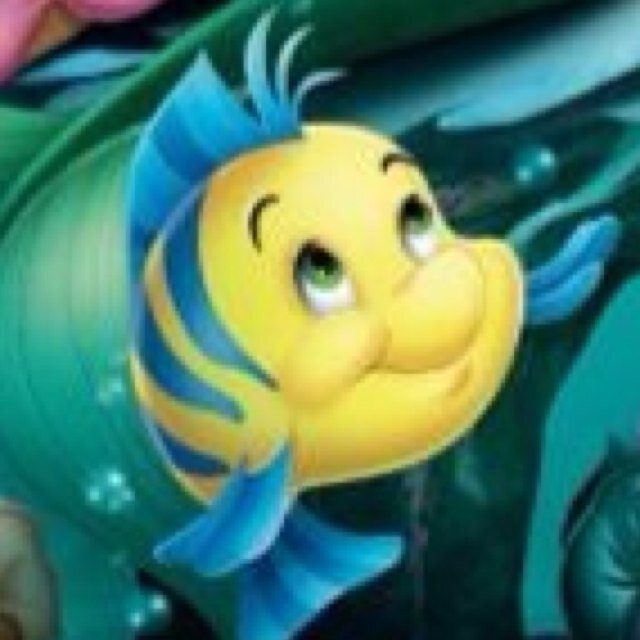 I'm Flounder! I'm Ariel's best friend, and I'll do anything even if it means going on a tough adventure! And--*hears something* W-WAS THAT A S-SHARK?!