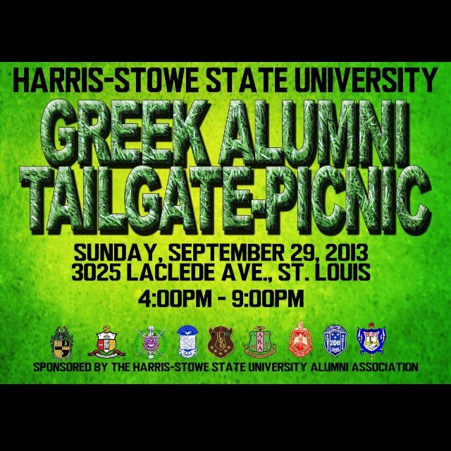 Graduates of the illustrious Harris-Stowe State University showing pride for our alma mater and Greek Organizations!