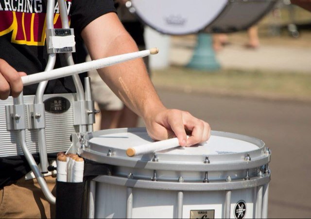 The UMD Athletic Bands Drumline. Email athbands@d.umn.edu for more info. Go Dogs!