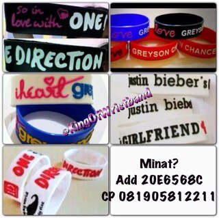 Selling : All Wristband your idols! And all about 1D Add for serious buyer 20E6568C or CP 081905812211 Line: nathania_1d 100% Trusted!