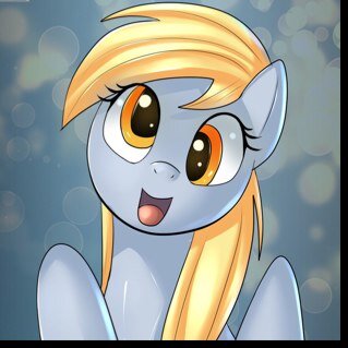 Hi! My name is Derpy! And, don't tell him, but I secretly have a crush on this one pony who im traveling with... He says he's not a pony at all! *squee*