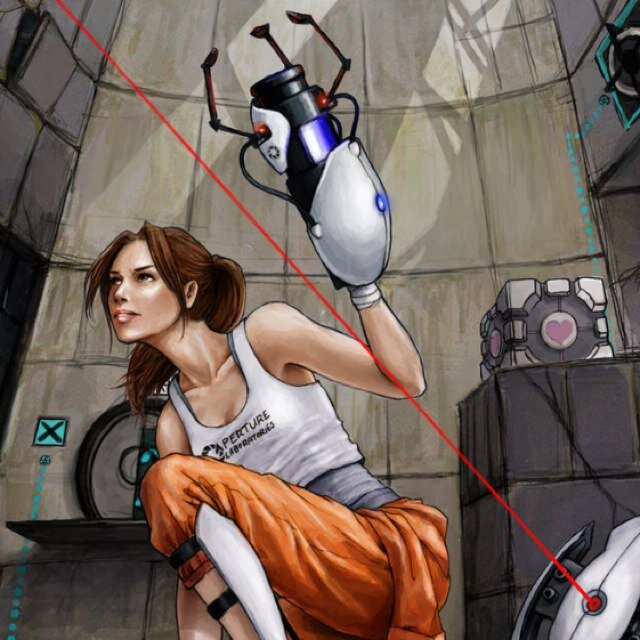 I don't know why I'm here. All I know is that you shouldn't trust GLaDOS. Human test subject armed with a portal gun. #Married  @ApertureGenes #ApSciRP (RP, MV)