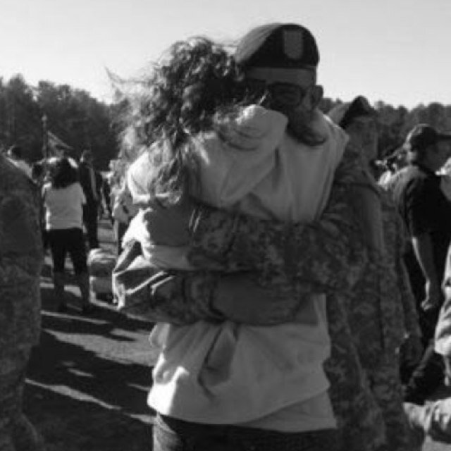 How lucky am I to have something that makes saying goodbye so hard. Loving my infantry man #ArmyBrat
