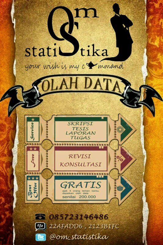 Olah Data Skripsi (FREE), thesis dan disertasi | Jasa Desain Grapis ( logo, banner, flyer, web) | Jasa Translate bahasa | 083820490570/pin:2123B1FC/ 7CAD4F3D