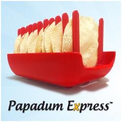 Papadum Express: Cook 10 Crisp n’ Crunchy Indian Papadums fast .. in minutes, Oil Free, Fat Free. Easy-to-clean.