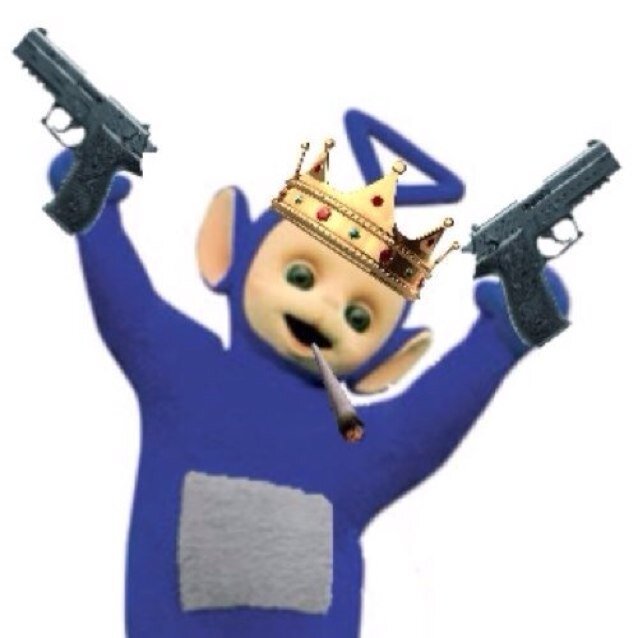 I'm Tinky Winky. I'm that purple cunt that loves nibbling a bit of minge, sniffing ket and being a fucking LAD.