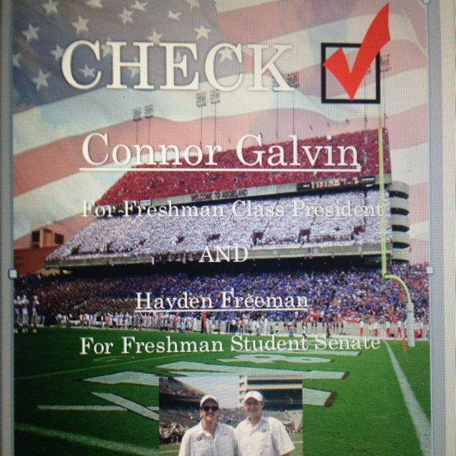 Vote for Connor Galvin,Mark Westfall, and Hayden Freeman for student freshman elections!!! Gigem and God Bless #USA