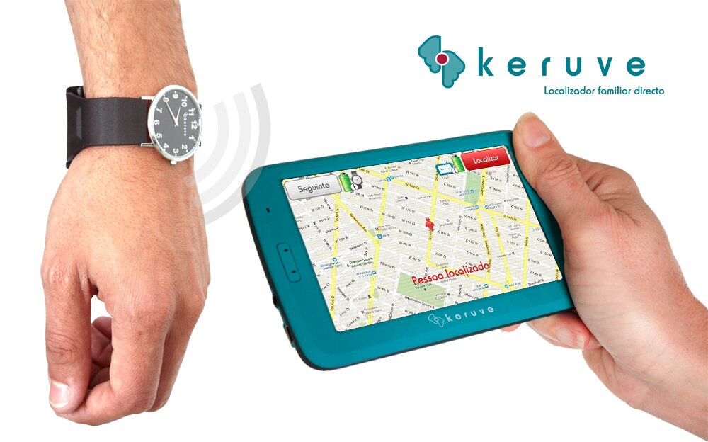 Keruve é um produto para localizar pessoas com mal de Alzheimer. Funciona sem limites de distancia e sem mensalidades.