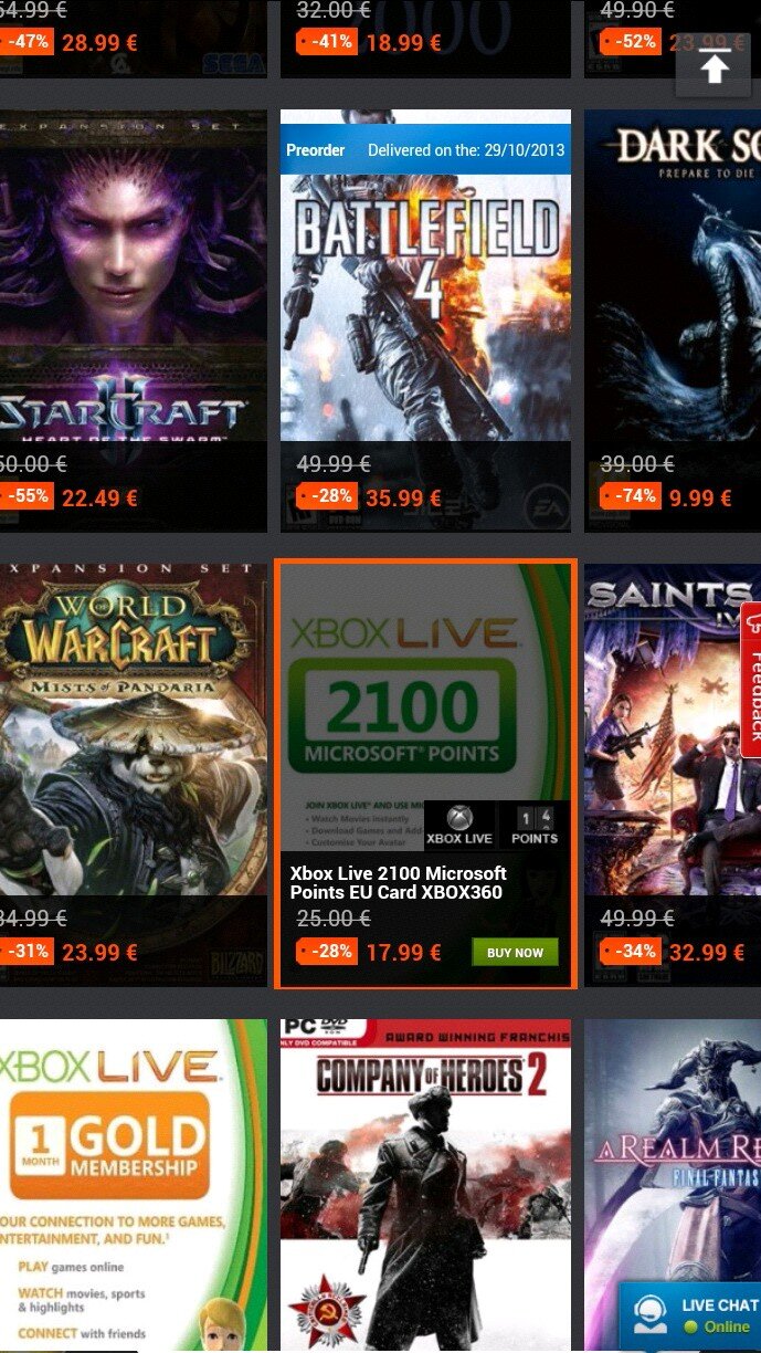 Great prices for Xbox, iTunes, PSN, Steam, Origin and other keys