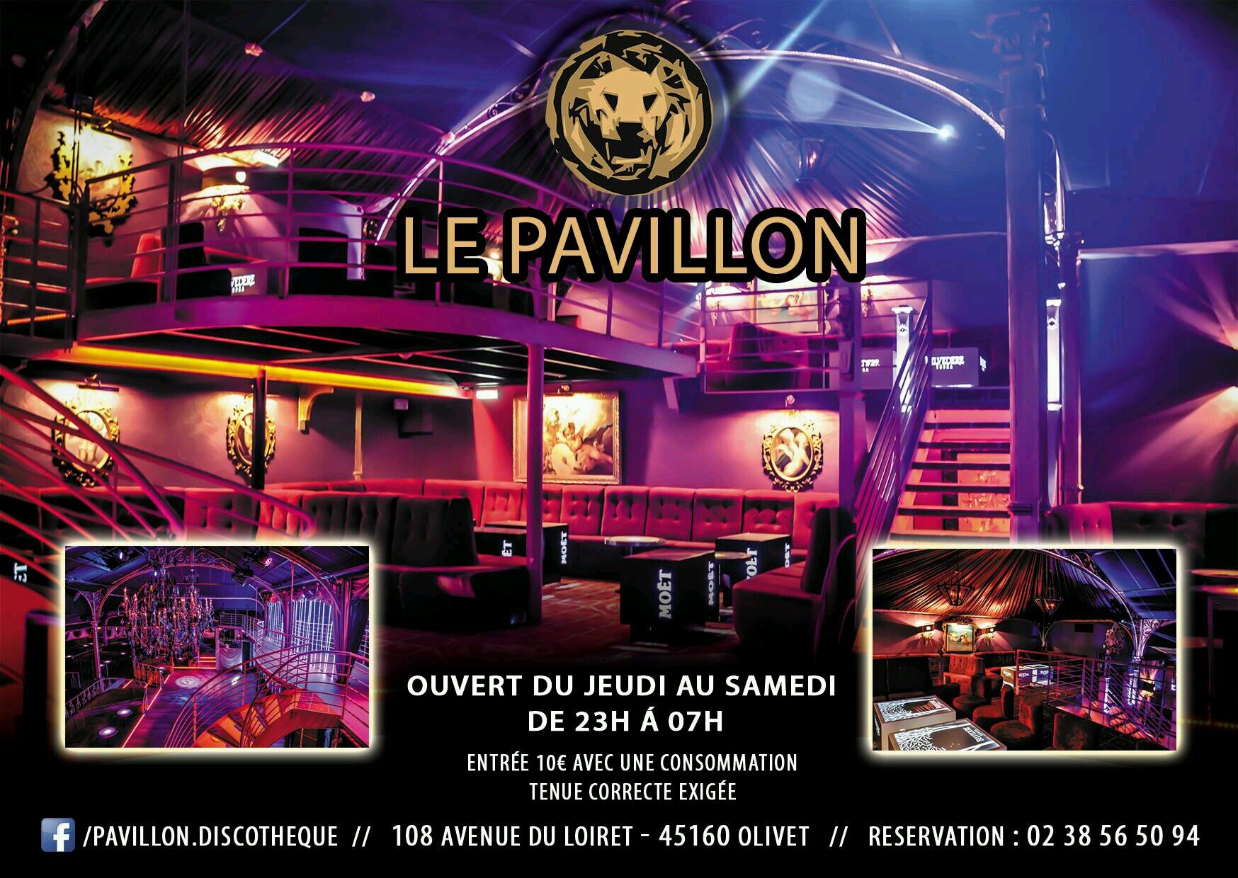 Le Pavillon vous accueil du jeudi au samedi et veille de jour férié de 23h à 7h