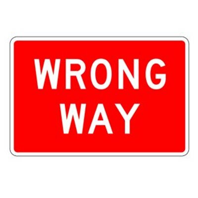 wrong way sign wrongwaydouche twitter