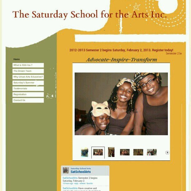 The Official Twitter page for the Saturday School for the Arts Inc.
