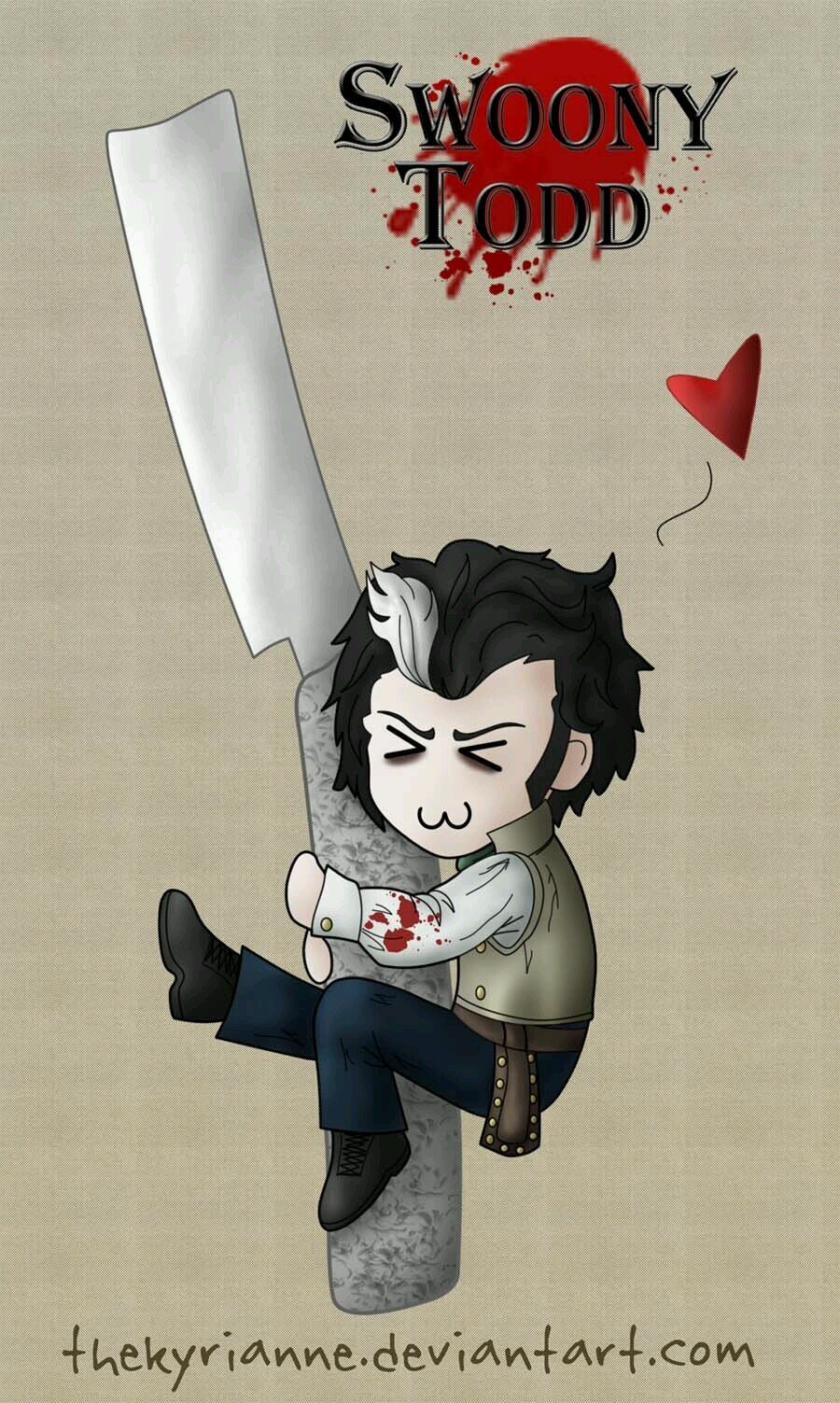 im sweeney's razor! fear me! my owner is sweeney todd! and he will use me agenst you if you make him angry!
