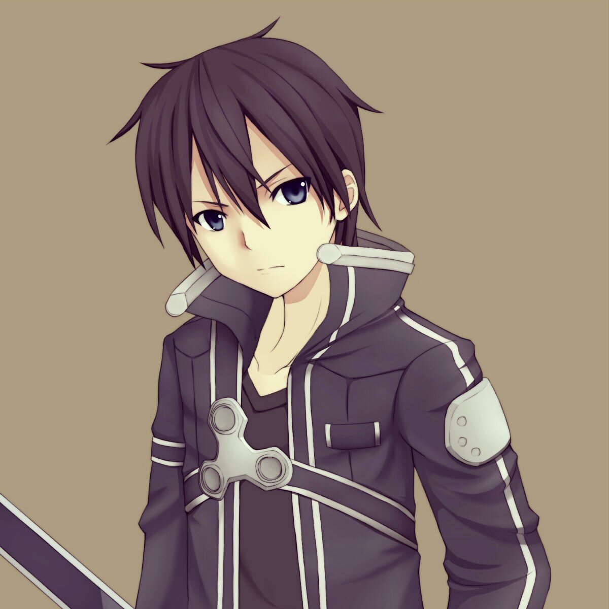 Kirigaya Kazuto (Kirito), Kirito's SAO avatar had slightly long but neat black hair and black eyes. His delicate face showed no trace of masculinity.