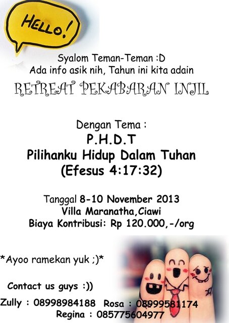 | P H D T (Pilihanku Hidup Dalam Tuhan) | Efesus 4 : 17-32 |