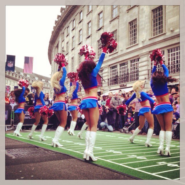 We are the Official NFL All Star Cheerleaders On Tour. First stop, London Town!