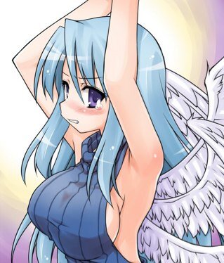 Touhou PC-98 character. The six-winged angel of Makai, Sariel, who is curious about human activity and such. My writer is @Himura_Akane #Touhou #RP
