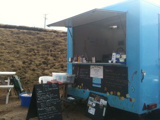 A small but perfectly formed little blue tea van sutuated in a stunning spot!