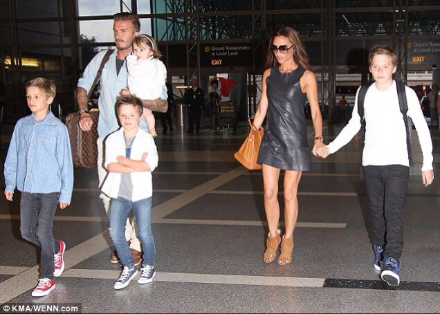 Beckham family- David, Victoria, Brooklyn, Romeo, Cruz and Harper.