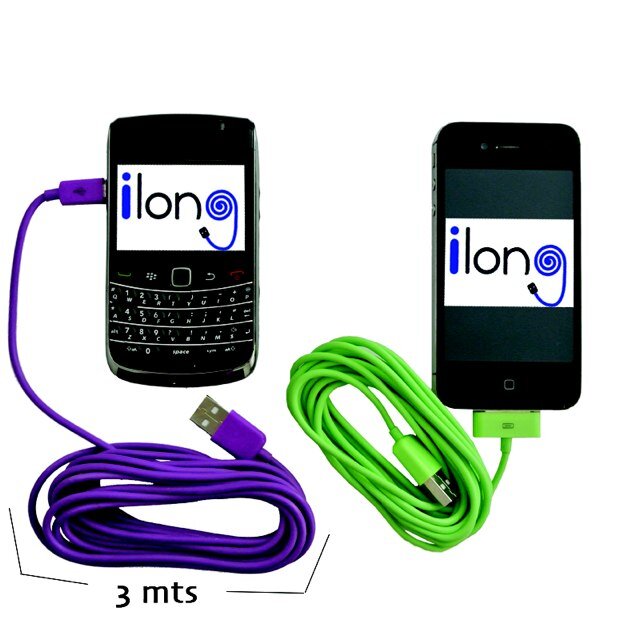 Carga tu tlf a 3 mts de distancia del enchufe. Pide tu cable cargador iLong desde cualquier parte de Venezuela. Próximamente Panamá y Rep Dominicana