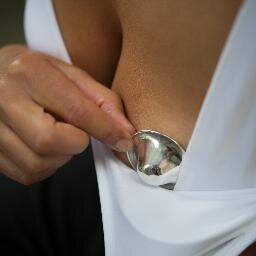 Silver nipple cups for breastfeeding mums. Worn in between feeding they help prevent and soothe sore nipples. Yasemin mum of 3.