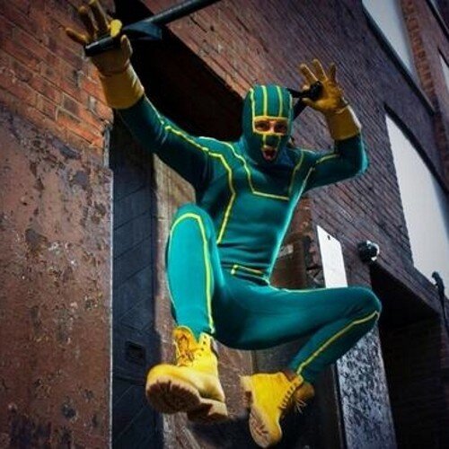 no time for punks in suits, only real super heros who can really kick ass. the worlds first grade A badass,