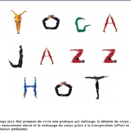 Yoga Jazz Hot propose de vivre une pratique qui mélange, la détente du corps, le mouvement dansé et le nettoyage du corps grâce à la transpiration.