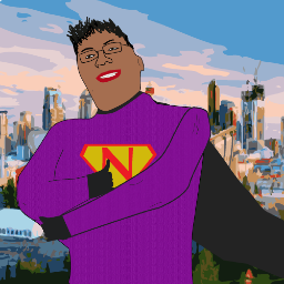 Faster than a speeding C-Train, more powerful than a bucking bull, leaping over the Bow in a single bound. Satire of #yyc mayoral candidate Naheed Nenshi.