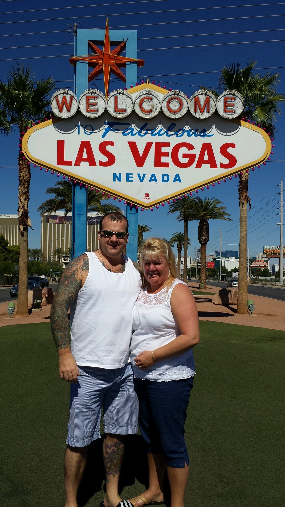 married to my gorgeous wife sallyann. @annacollins3801 @Aimissh439 grown up....yeh right!!!! driving a potential bomb for a living,love it . tattooed man i am