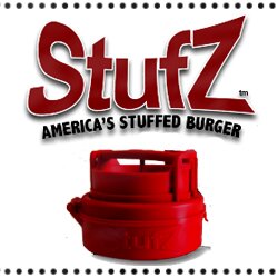 StufZ allows you to make stuffed burgers just like a prof chef!  Create the ultimate fusion of flavor with the StufZ hamburger press. It's easy as 1-2-3!