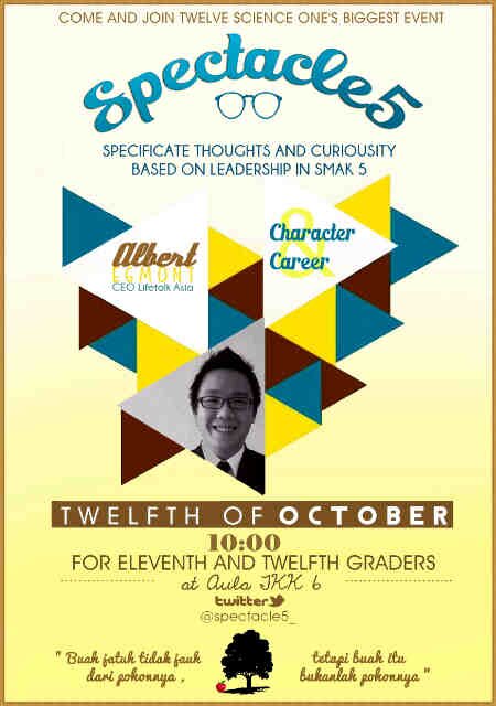 XIIA1 proudly presents Specificate Thought And Curiosity based on Leadership in SMAK 5 talkshow about career. Join us on Saturday, October 12th at 10.00 am!