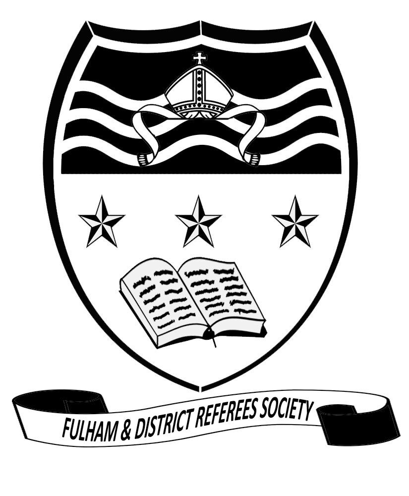Fulham and District Referee Society aims at helping referees develop as well as progress up the ladder. usually 3rd Friday of month in. New members welcome.