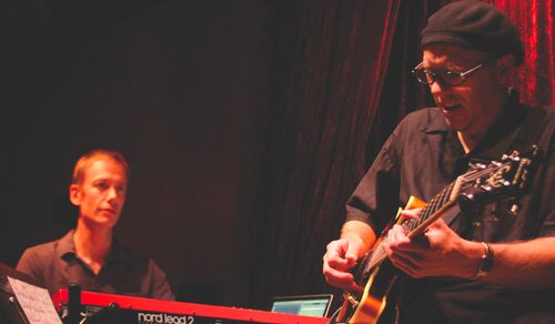 Go By Train is the collaboration of guitarist Dan Balmer, keyboardist Clay Giberson and drummer Micah Kassell. Space-age jazz fusion.