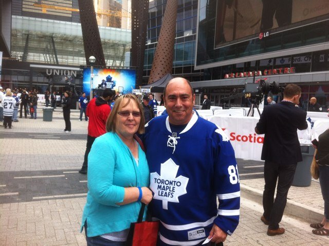 Love football and hockey, but most of all, I love my family.
