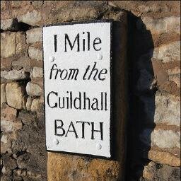 bathmilestone's profile picture. C1800. Grade II listed http://t.co/L0aMwxqGz5 Cast iron panel set onto stone post. Inscription reads '1 Mile from the Guildhall BATH'.