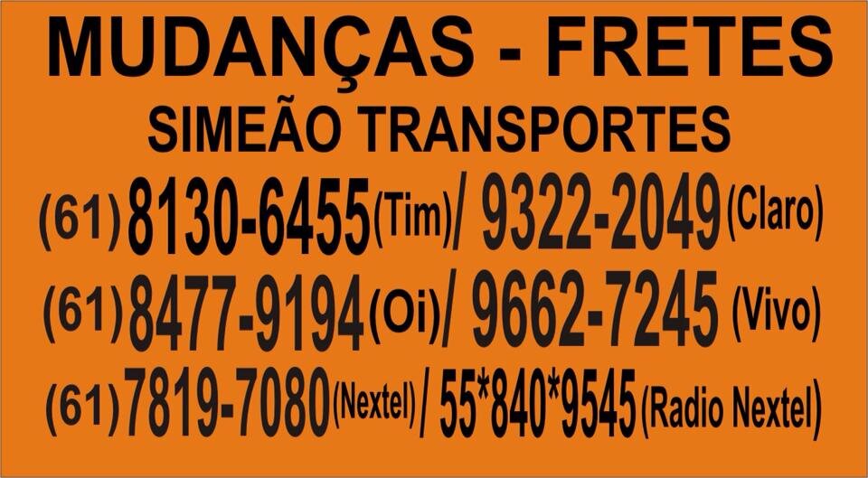 Ligue e faça seu orçamento!
61 8130 6455 (Tim)
61 9322 2049 (Claro)
61 8477 9194 (Oi)
61 9662 7245 (Vivo)
61 7819 7080 (Nextel)
55*840*9545 (Rádio Nextel)