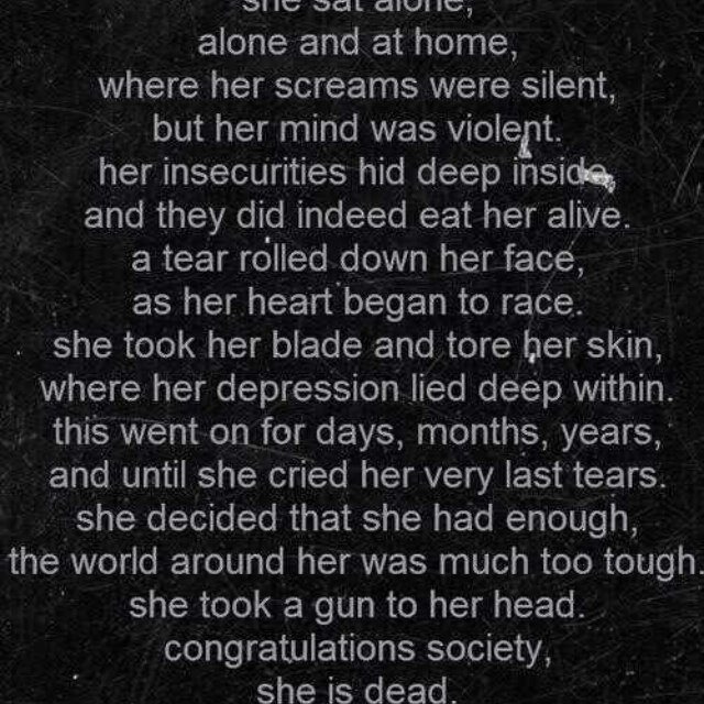 Depression is taking over our souls.