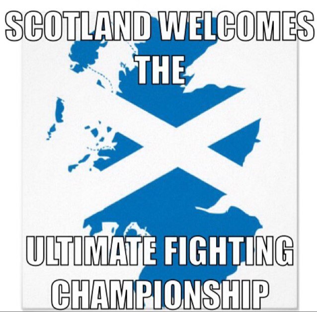 Scotland has yet to welcome the UFC. With the opening of the new Hydro Arena, the time is now. Scottish fans follow, retweet, be heard. I AM JUST A FAN!!!