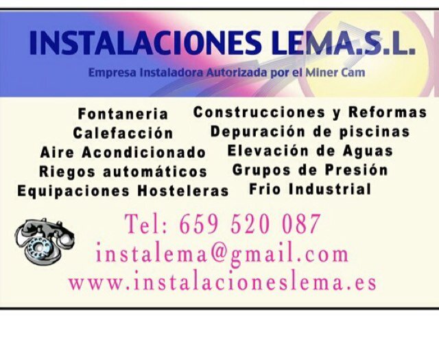 Empresa de fontaneria,calefaccion,aire acondicionado,depuracion de piscinas,riegos automaticos,grupos de presion.., reformas en general. Frio industrial