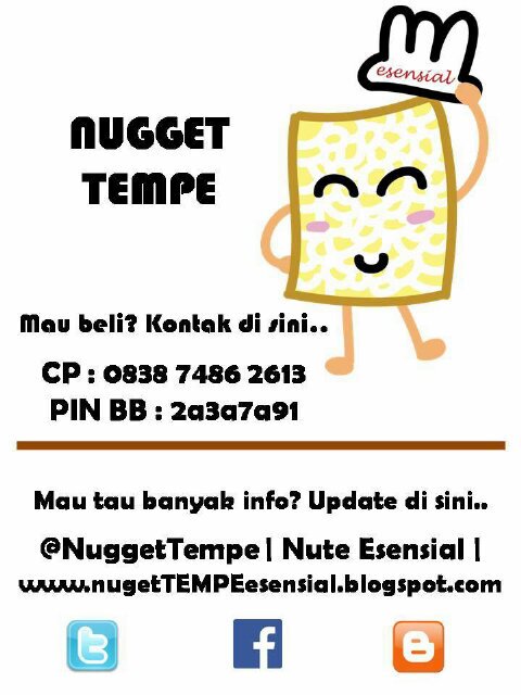 Nugget Tempe yang Enak, Sehat, Bersih dan Halal. Nuggetnya orang Indonesia  karya tangan anak FEB UIN JAKARTA,  cp: @n_mahda : wilda :085718510990