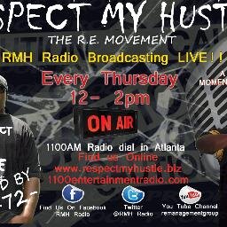 Respect My Hustle Radio (1100AM)
► Airs 12noon-2pm Thursdays! 
FB:http://t.co/4DUC80KKel
Website: http://t.co/Y9YJrCe7r8
#Atlanta #Radio