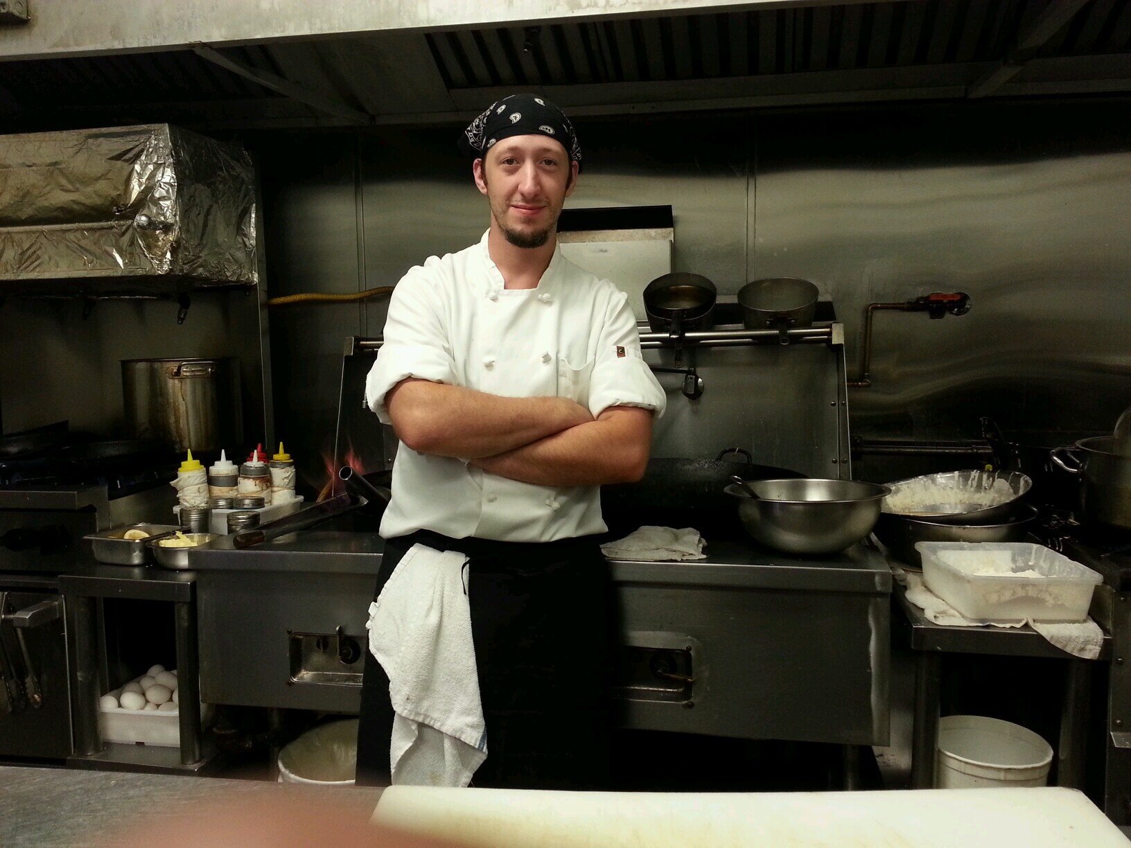 Im a cook. I play bass guitar, drums . I have a X-Box 360 and play Rock band. I just play games or my drums,work or hang.