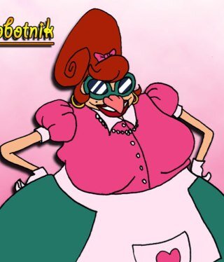 Im robotniks (Or all mobians) mom! The greatest mom aboard. Now you little idiot clean up that food you spilled! HEY Dont touch my pingas!
