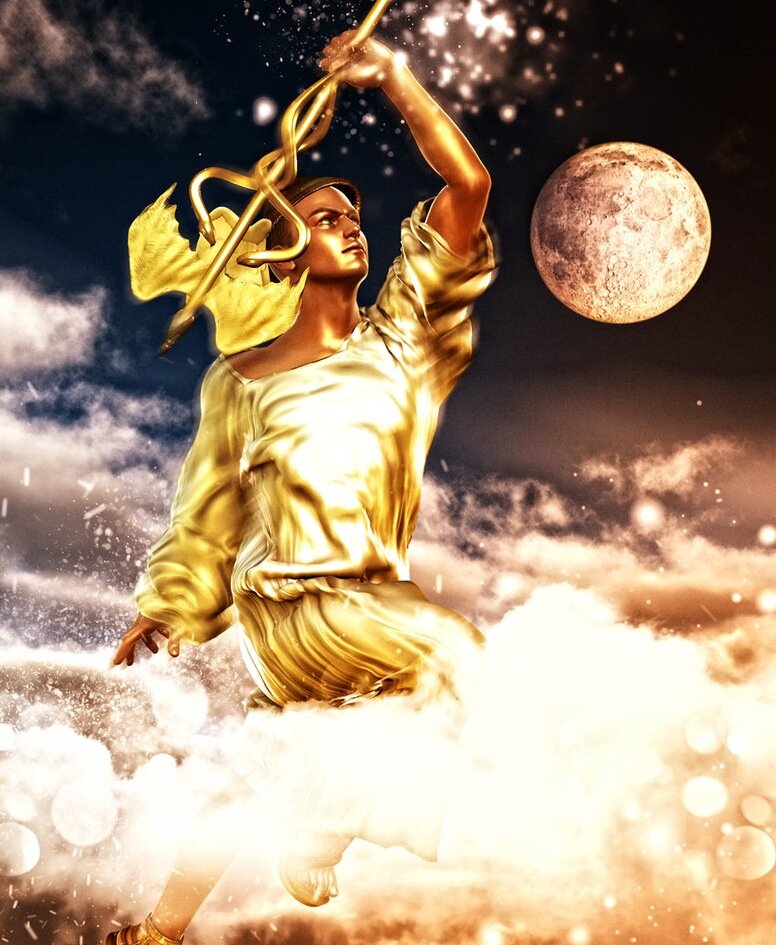 Messenger of the gods.  God of commerce, athletics, travelers, thieves, and more.  I'm swift and can travel between all realms.
