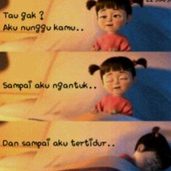 Aku nunggu kamu tuh dgn kesabaran, walaupun kamu gak care aku ttep wait kamu kok. Dan aku sayang kamu:*|jones?wait someone?follow kita